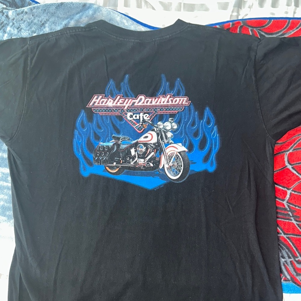 Harley-Davidson Black T-Shirt with Blue Graphic